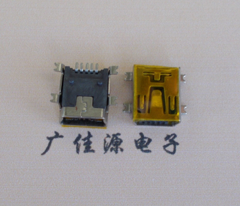 塘厦镇MINI USB 5P 接口 母座 全贴带麦拉 高9.6带0.9柱子