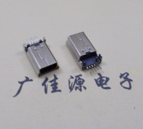 塘厦镇MINI USB公头 5pin端子贴板带柱 10.7mm体长