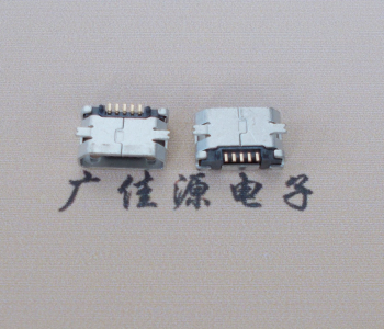 塘厦镇Micro USB平口全贴板 鱼叉脚5.0长带定位柱加焊盘