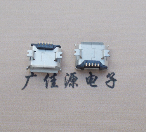塘厦镇Micro USB 5PIN接口,B型垫高0.9mm鱼叉脚贴片雾锡卷边
