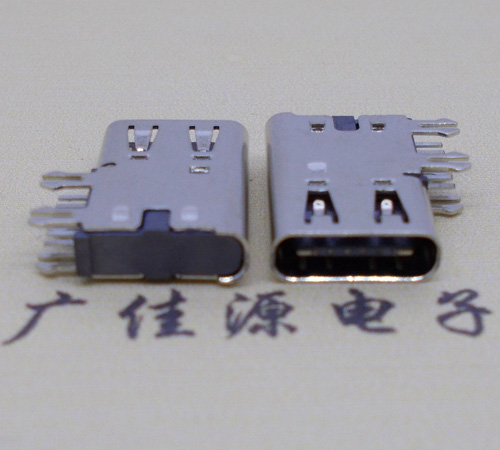 塘厦镇侧插USB3.1接头座子.90度type-c母座.6p侧插连接器